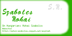 szabolcs mohai business card
